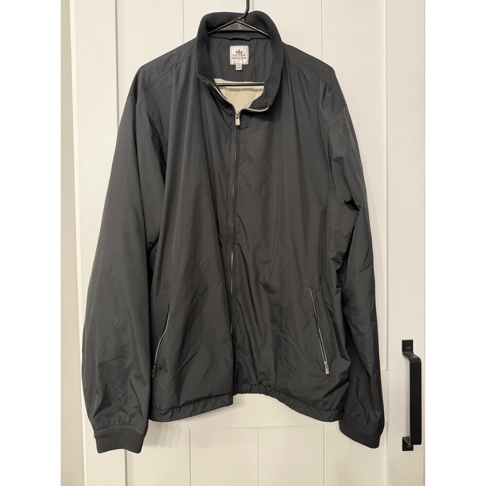 Peter Millar Men’s Jacket XXL Black Full Zip Lightweight Casual Outerwear EUC